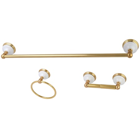 Kingston Brass Victorian 3-Piece Bathroom Hardware, Polished Brass BAK111148PB